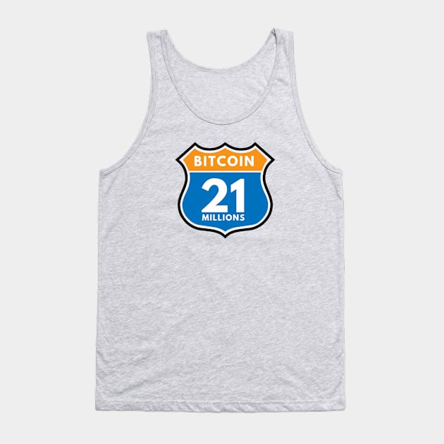 Bitcoin 21 millions - Rtoute 66 style Tank Top by My Crypto Design